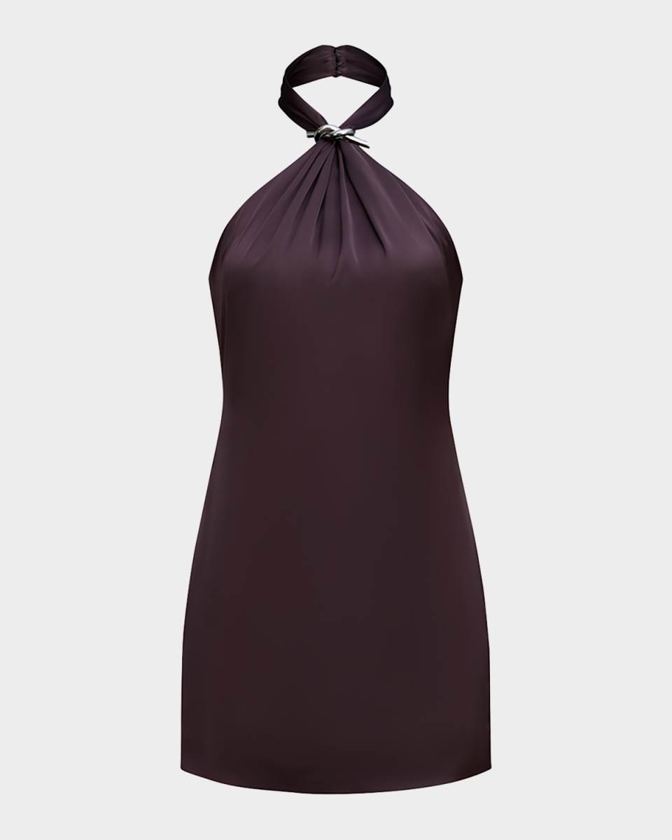 Layla Charmeuse Bodycon Halter Mini Dress
